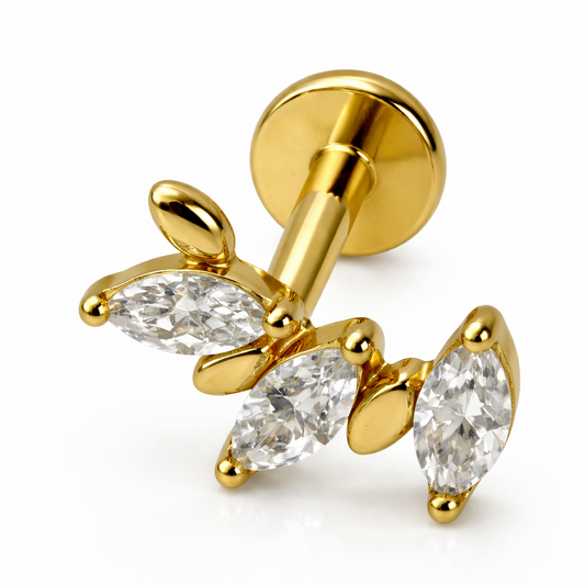 Piercing Brilhantes Dourado ou Prateado