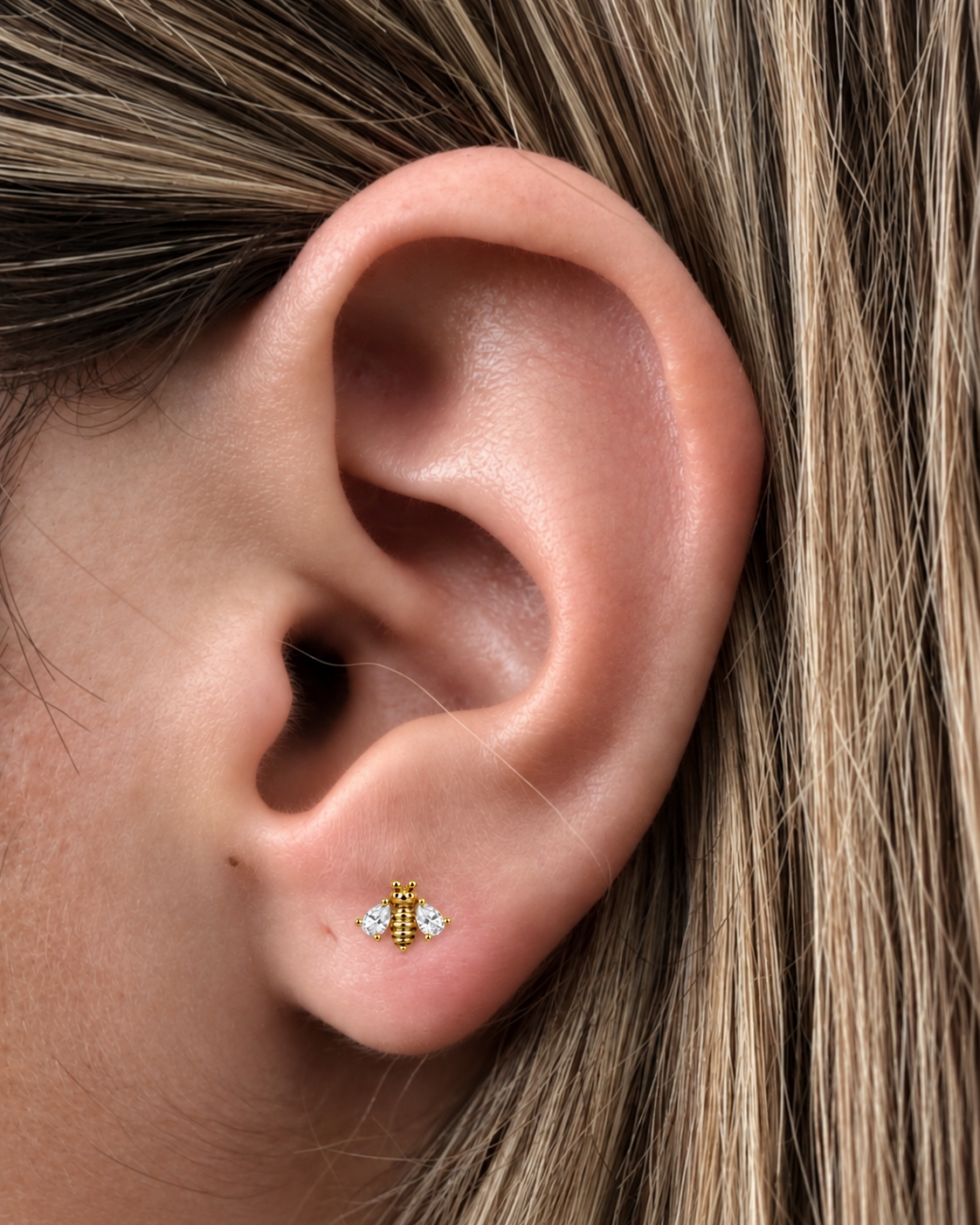 Piercing Abelha Dourado ou Prateado