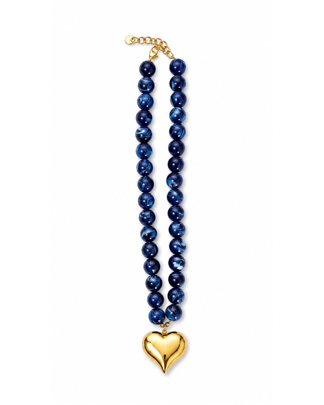 Colar Bubbles Coração Bordeaux ou Azul e Dourado