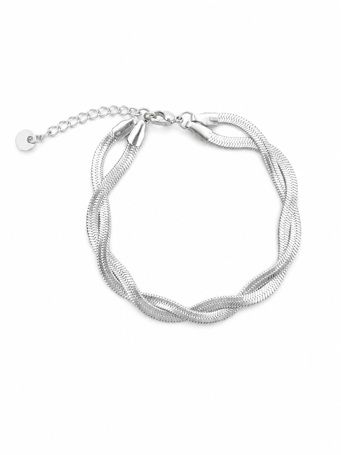 Pulseira Malha Snake Dupla Prateado