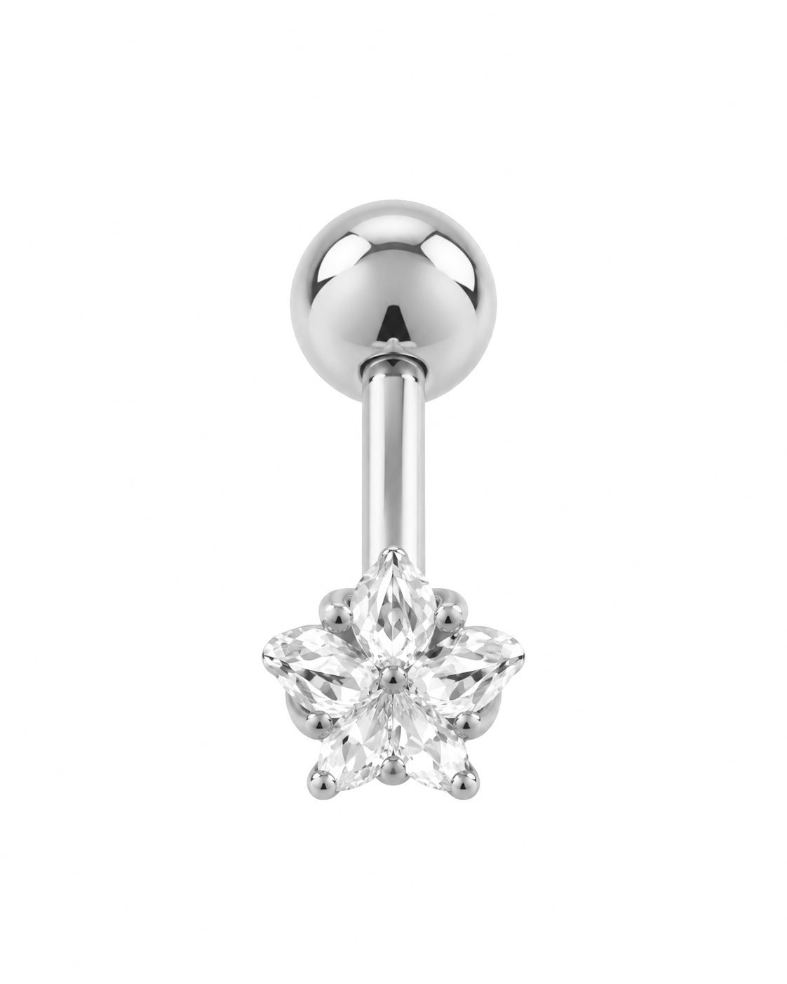 Piercing Ponto de Luz Estrela Dourado ou Prateado