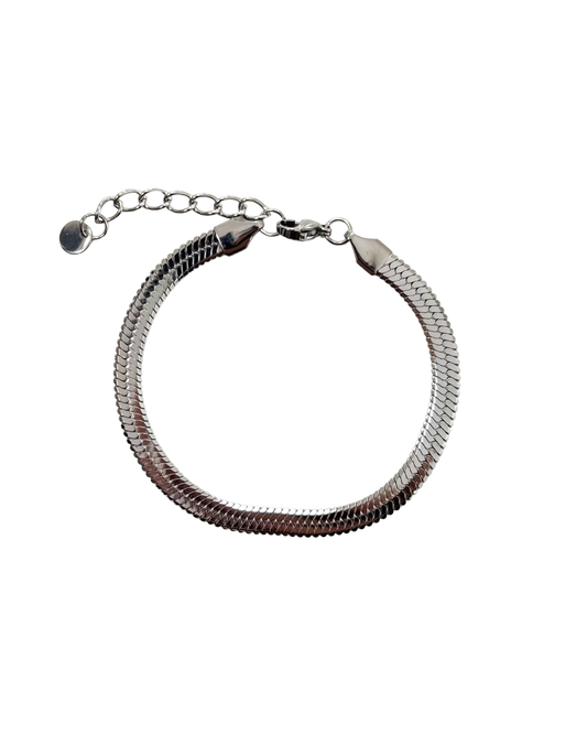 pulseira snake prateado aço inox 316l