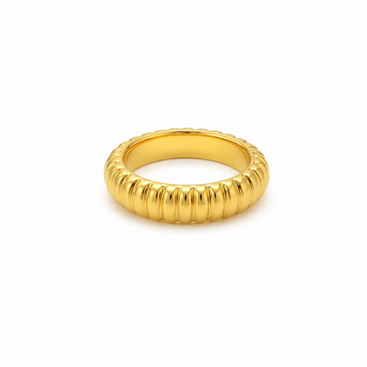 Anel Numerado Listrado Dourado