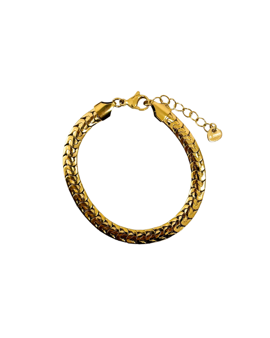 pulseira chapada dourada aço inox 316l