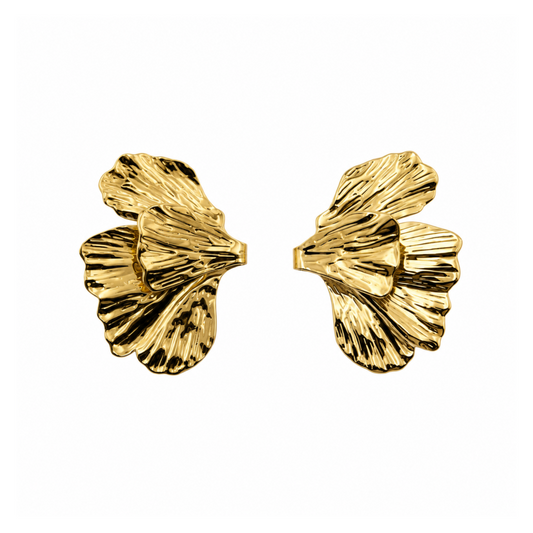 Brincos Flor Maxi Dourado ou Prateado