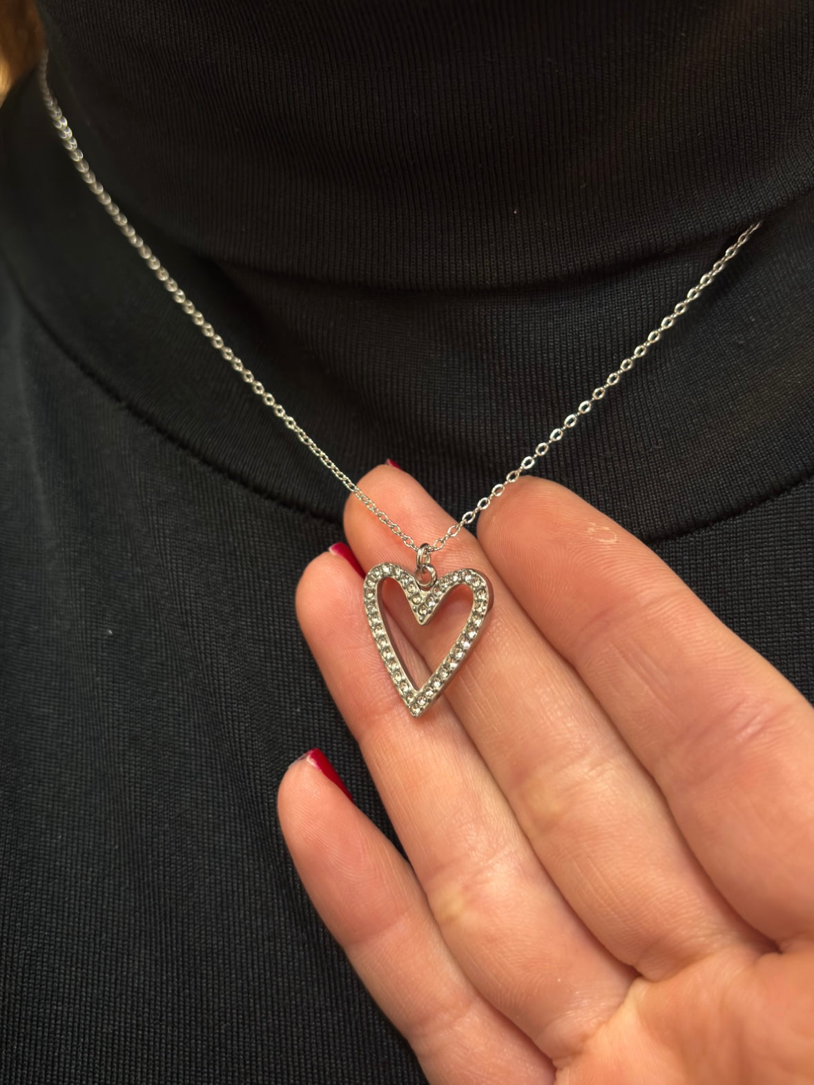 Colar Coração Prateado