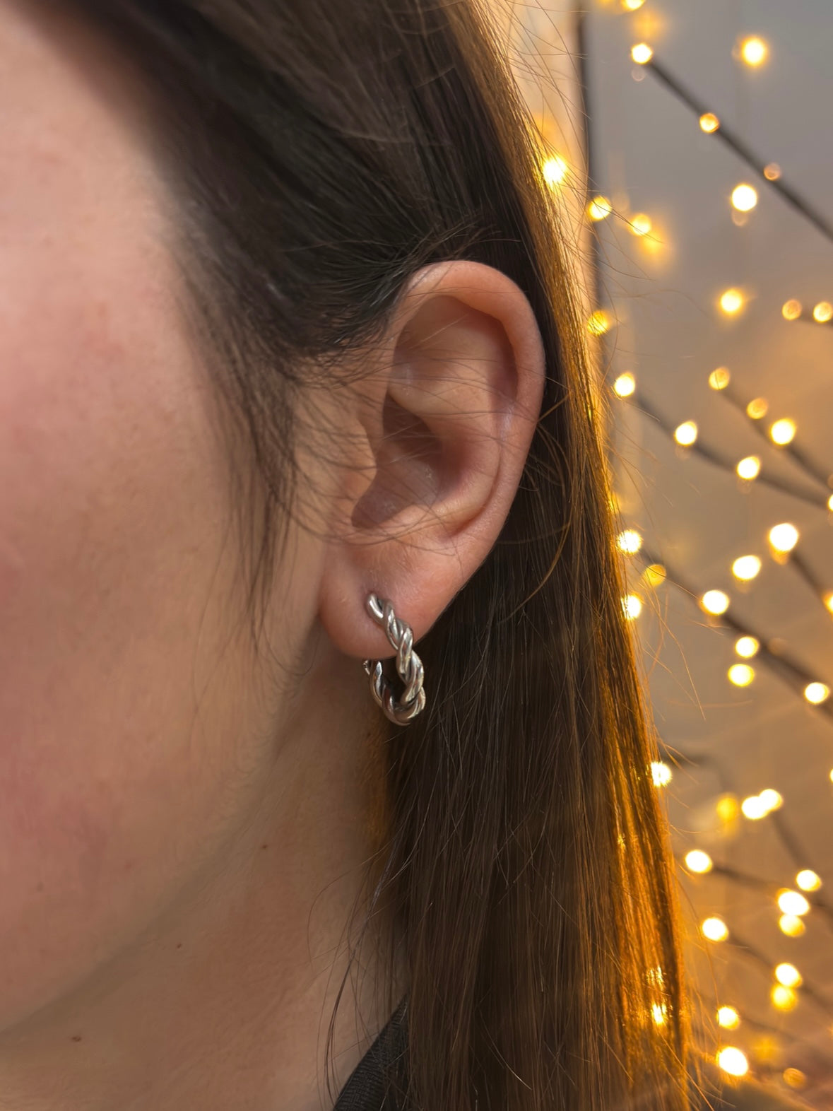 Brincos Twisted Prateado