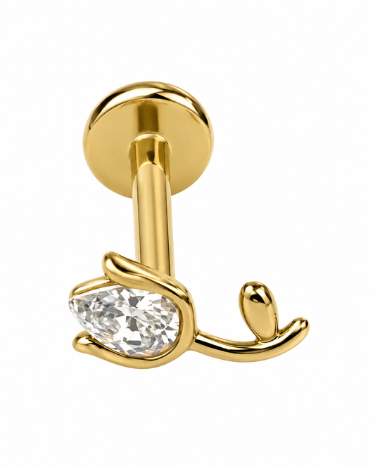 Piercing Tulipa Dourado ou Prateado