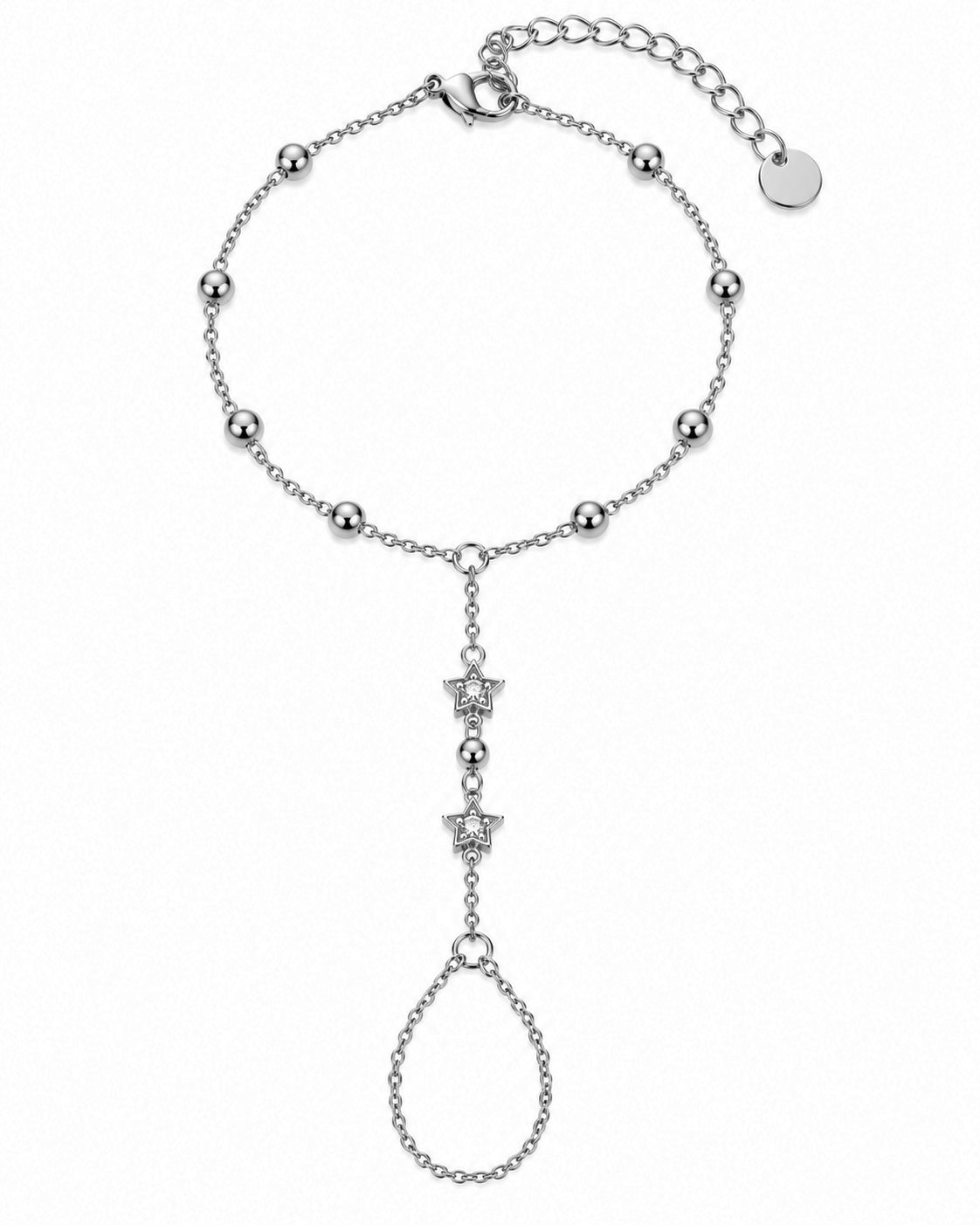 Pulseira Hand Chain Estrelas Dourado ou Prateado
