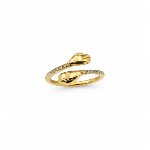 Anel Ajustável Abraço Dourado ou Prateado