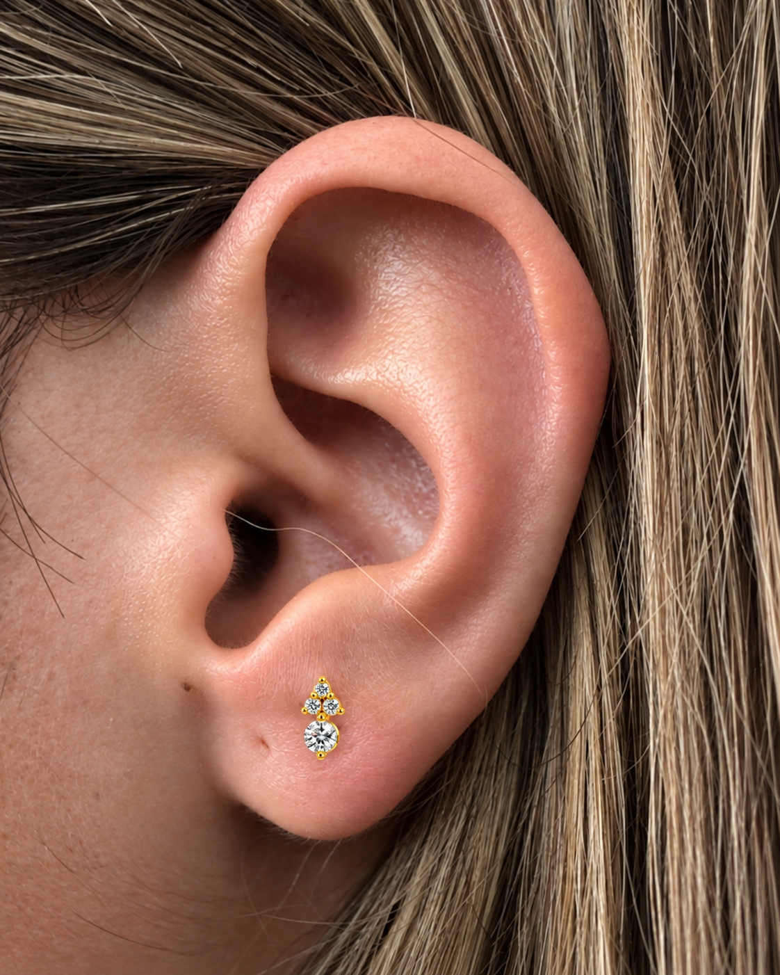 Piercing Brilhantes Dourado ou Prateado
