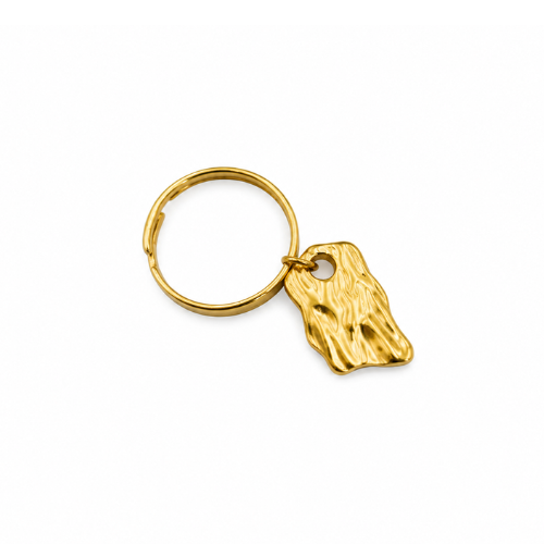 Anel Ajustável Pendente Irregular Dourado