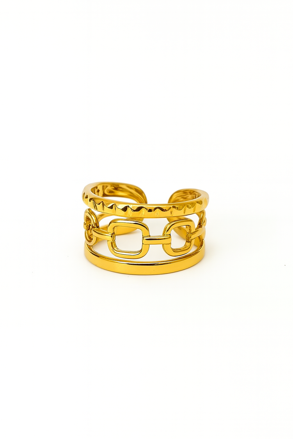 Anel Corrente Ajustável | Dourado | Aço Inoxidável