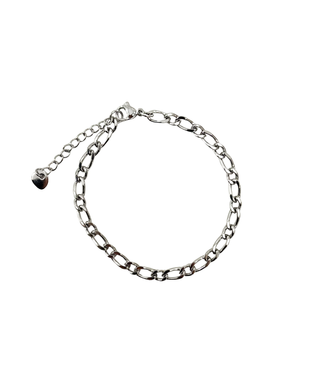 pulseira corrente prateada aço inox 316l