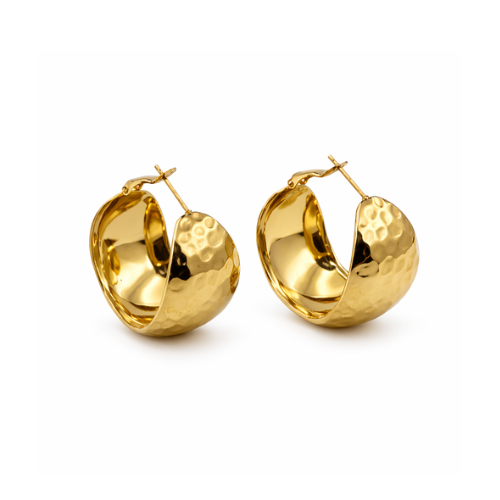 Brincos Martelado Dourado ou Prateado