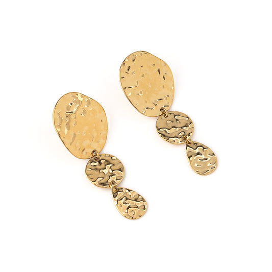 Brincos Martelados Dourado ou Prateado