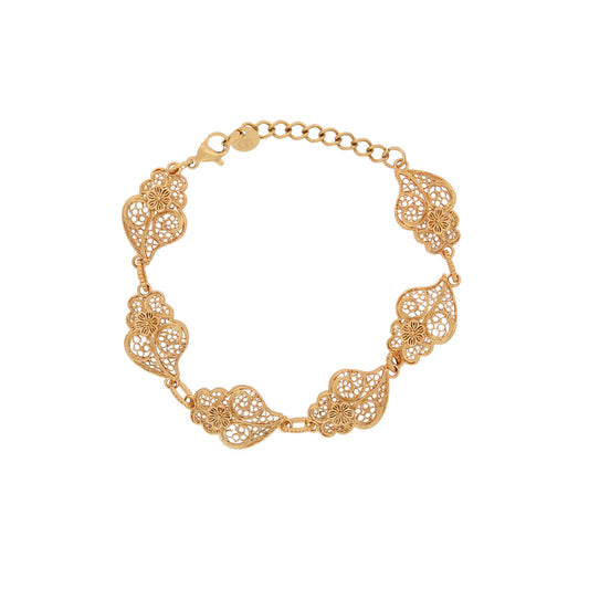 Pulseira Corações de Viana Banho de Ouro