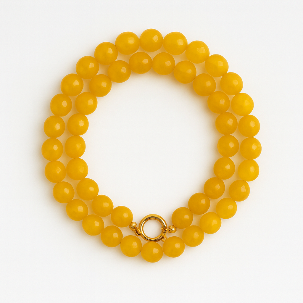 Colar Bubbles | Verde, Azul ou Amarelo e Dourado | Aço Inoxidável e Pedra