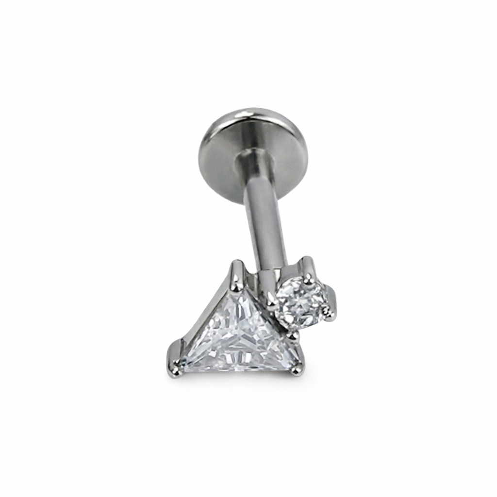 Piercing Triângulo Dourado ou Prateado