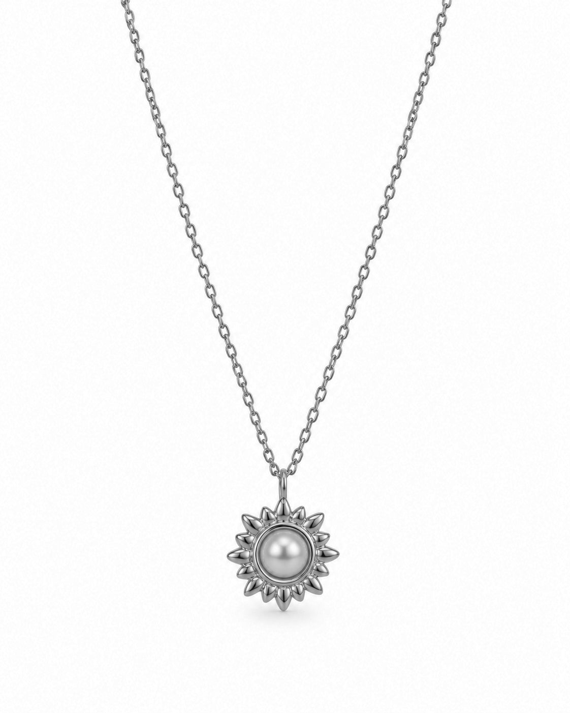 Colar Sol com Pérola Dourado ou Prateado