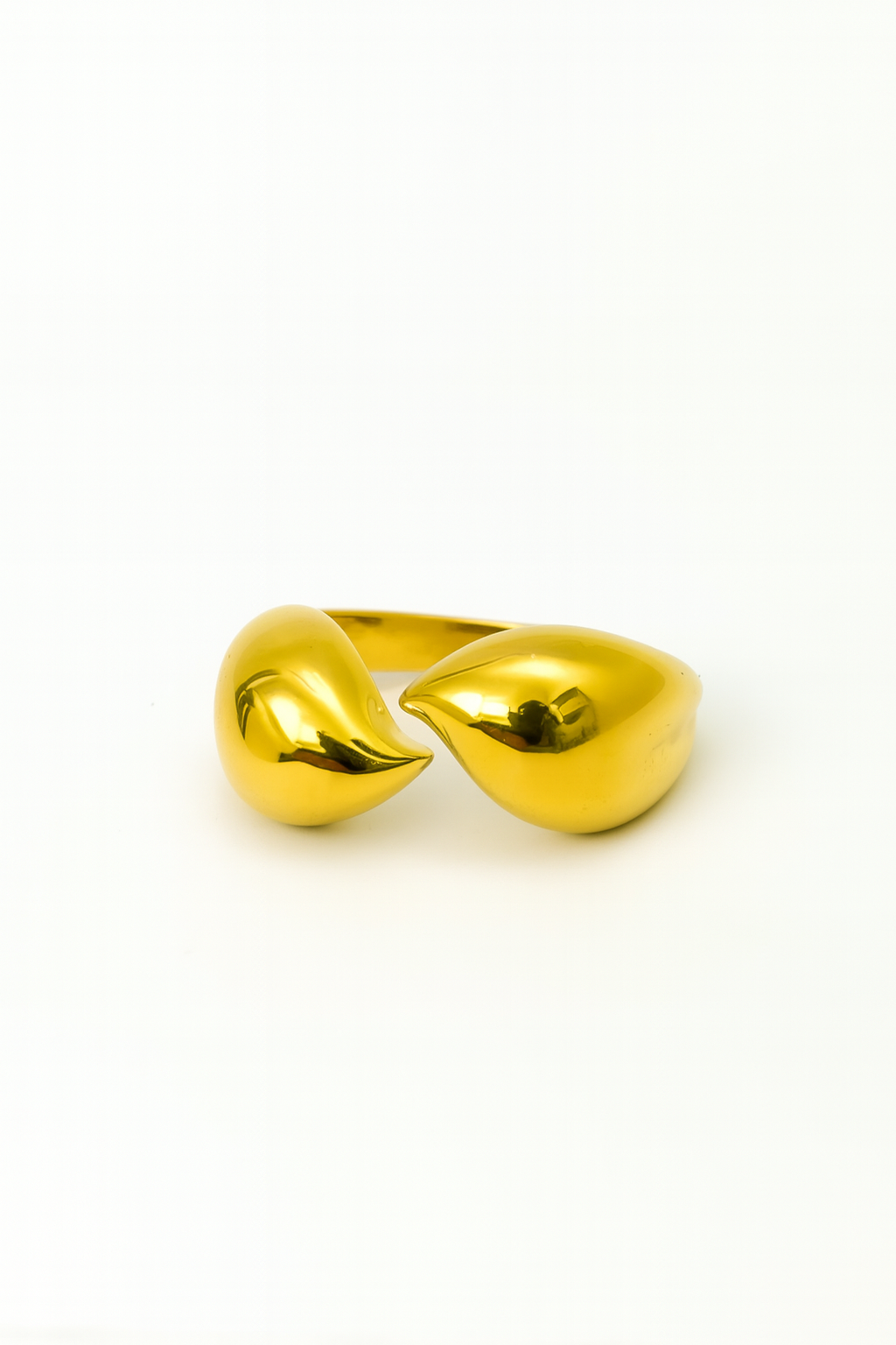 Anel Gotas Numerado | Dourado | Aço Inoxidável