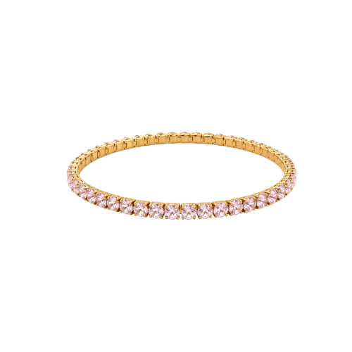 Pulseira Elástica Brilhantes Colorida Dourado