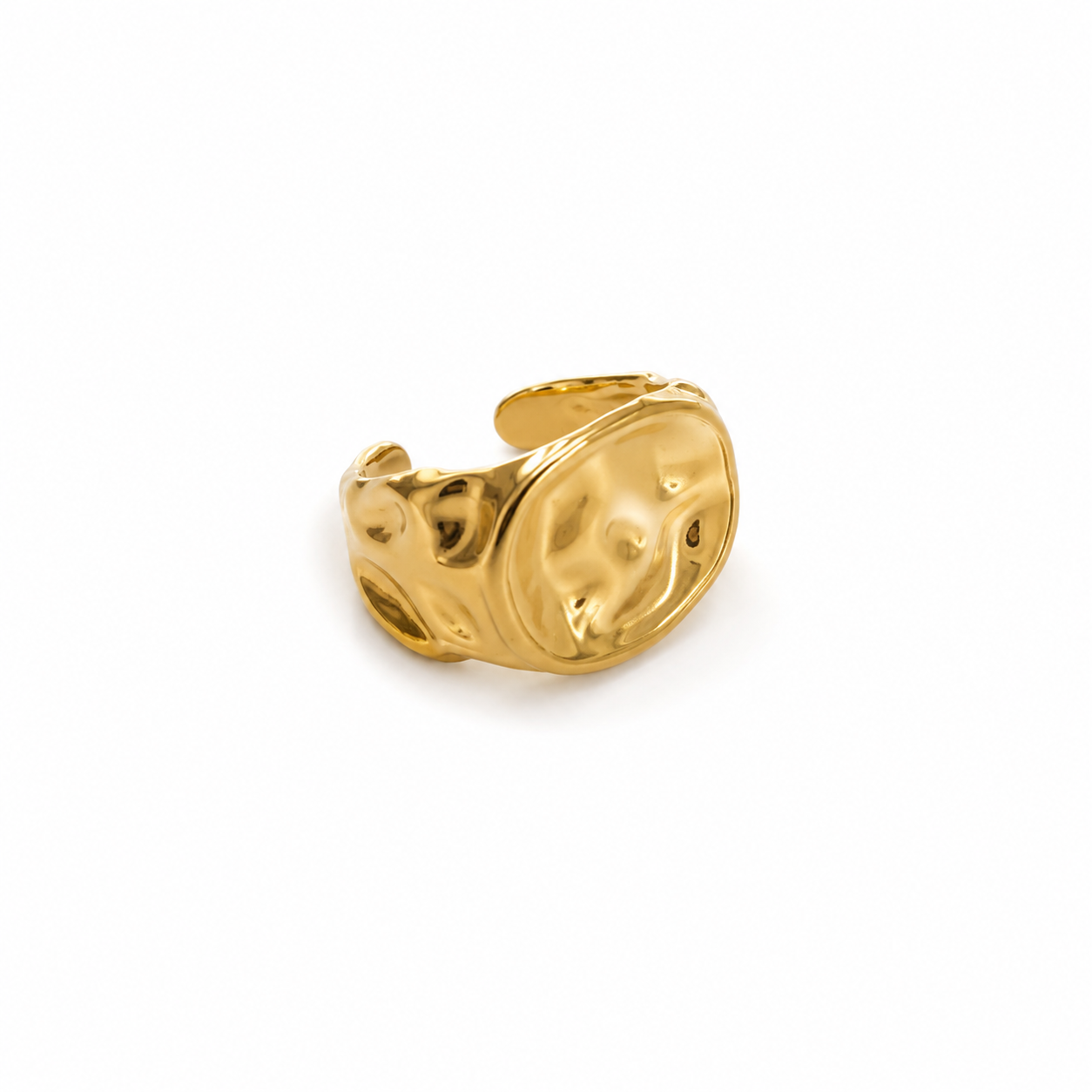 Anel Ajustável Irregular Dourado