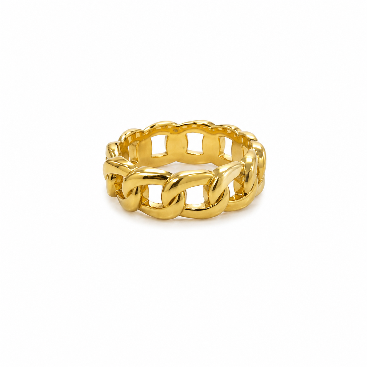 Anel Numerado Corrente Dourado