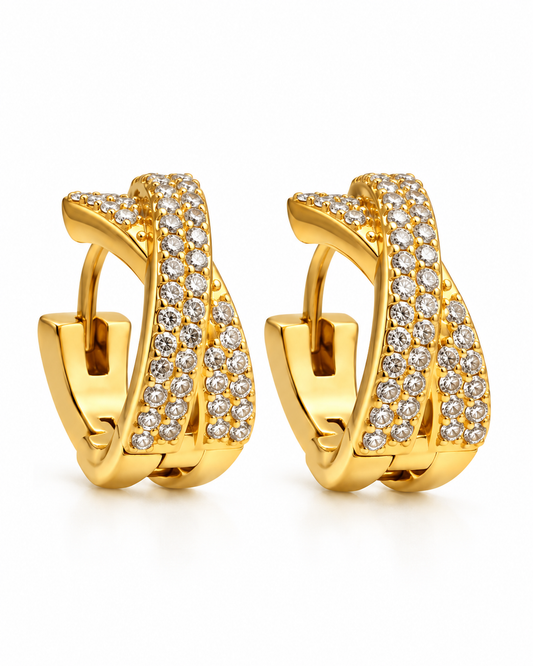 Brincos X Brilhantes Dourado ou Prateado