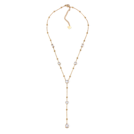 Colar Brilhantes Gravata Dourado ou Prateado