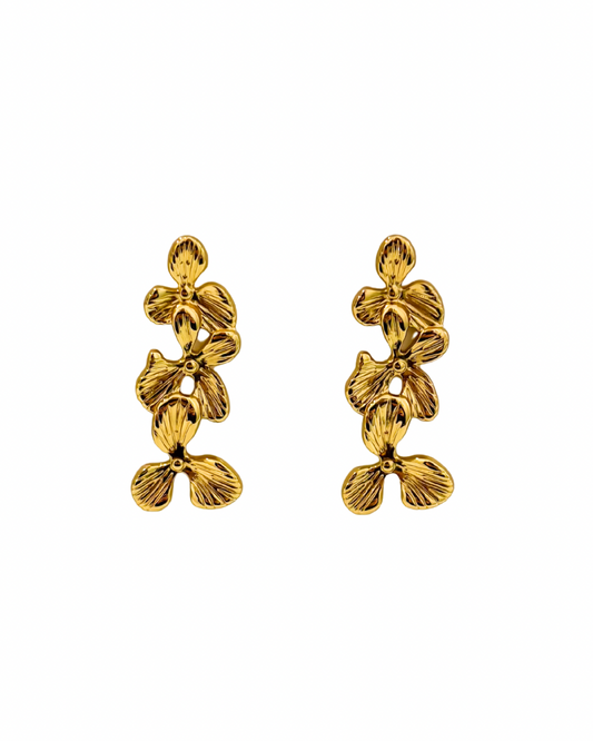 Brincos Flowers Dourado