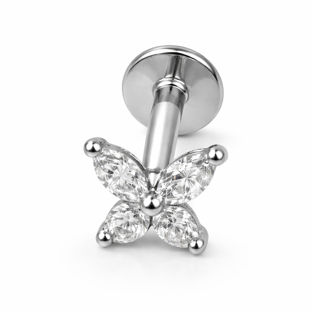 Piercing Borboleta Dourado ou Prateado