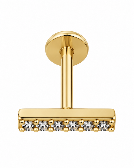 Piercing Travessão Dourado ou Prateado