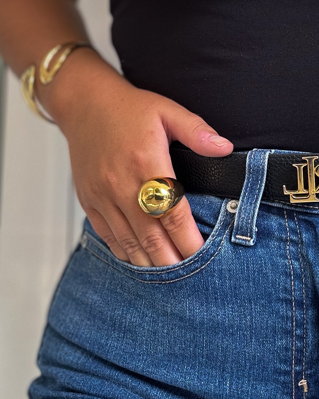 Anel Maxi Numerado | Dourado | Aço Inoxidável