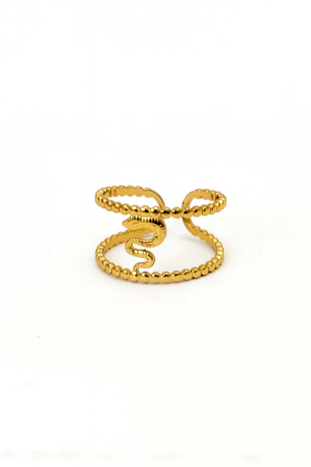 Anel Serpente Ajustável | Dourado | Aço Inoxidável