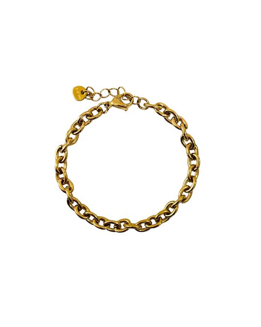 pulseira corrente dourada aço inox 316l