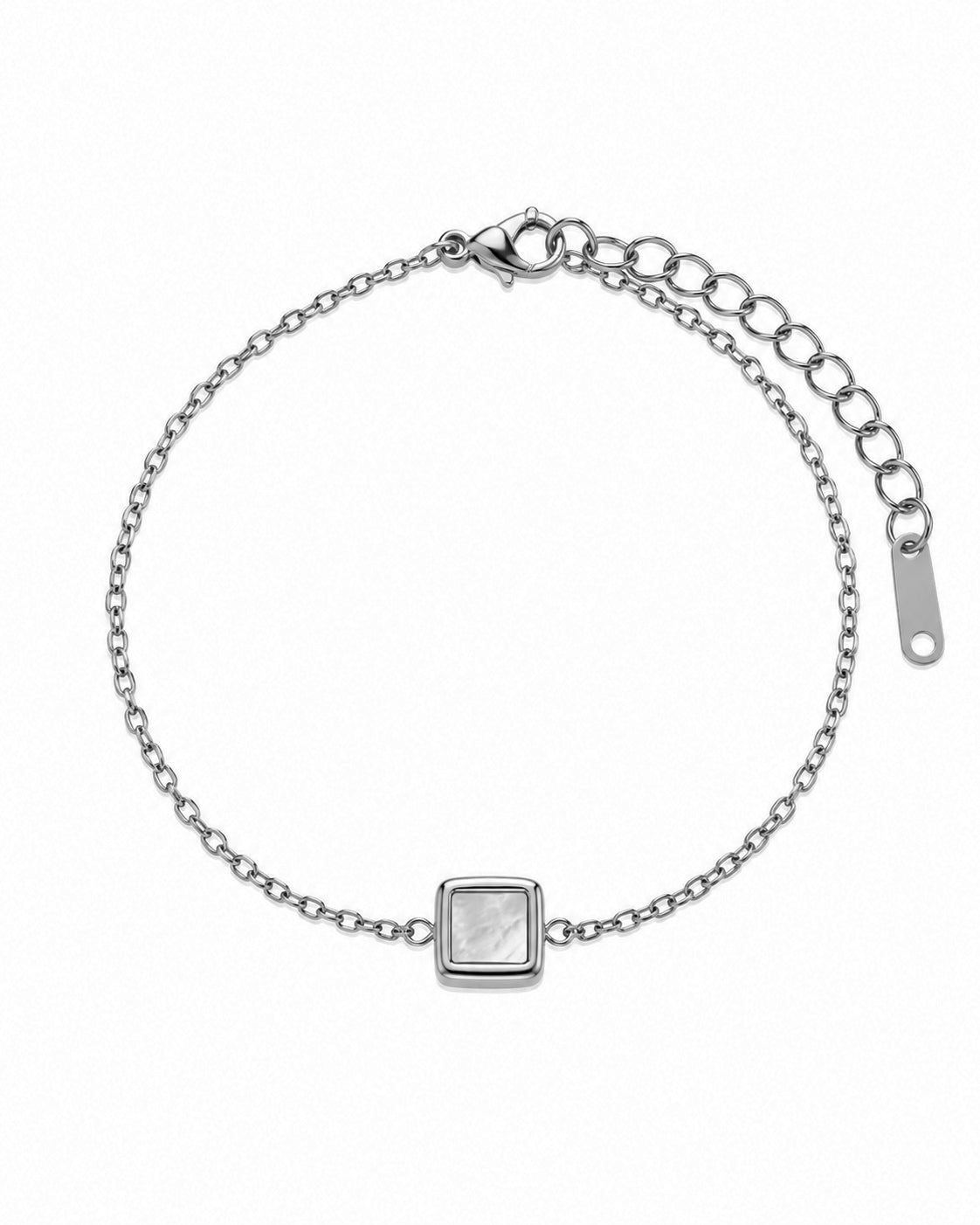 Pulseira Madrepérola Quadrado Dourado ou Prateado