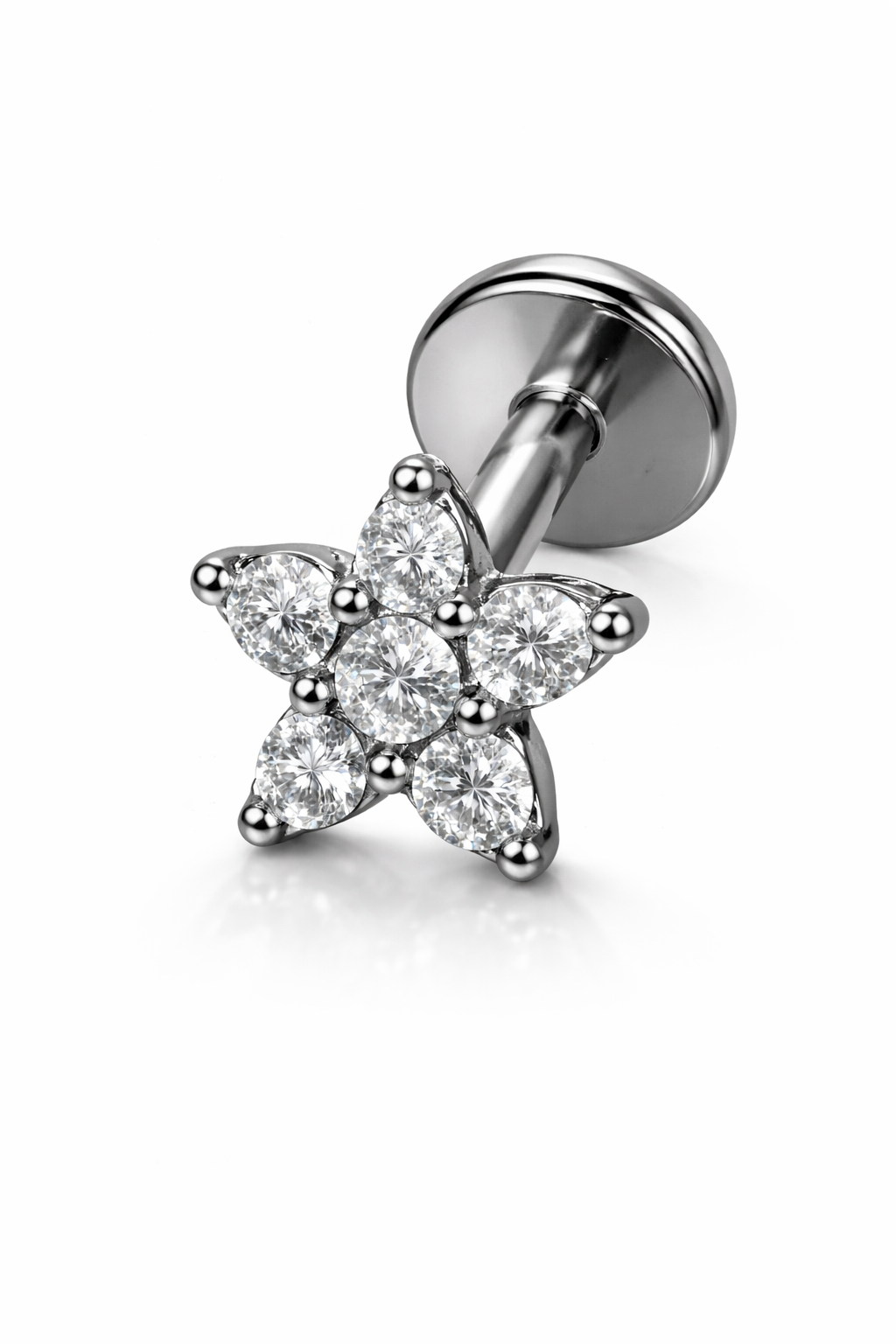 Piercing Flor Dourado ou Prateado