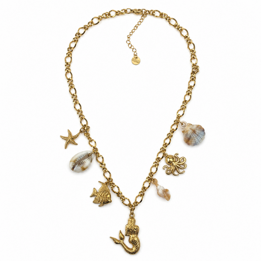 Colar Charms Sereia Dourado