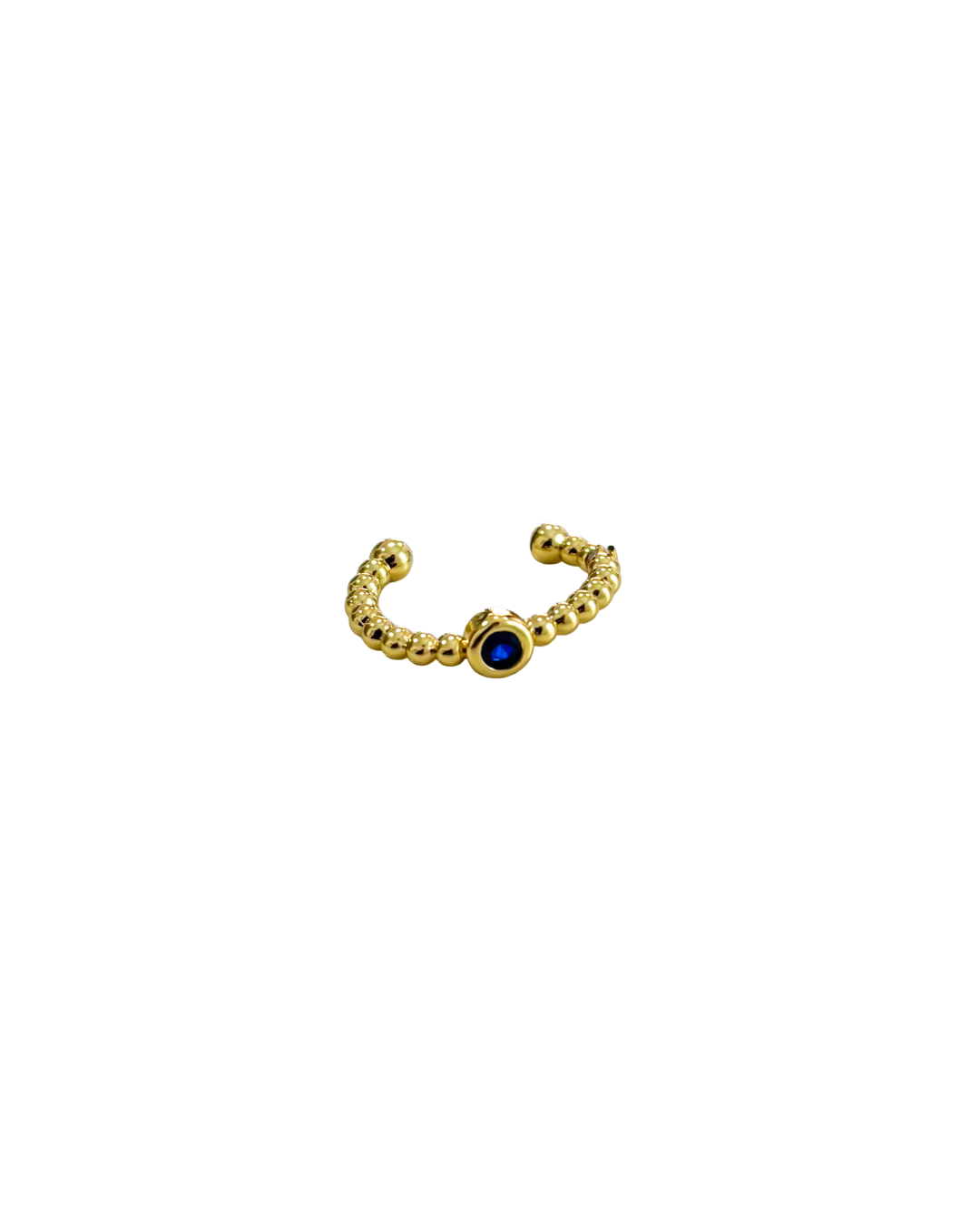 Earcuff Ponto de Luz Azul Dourado