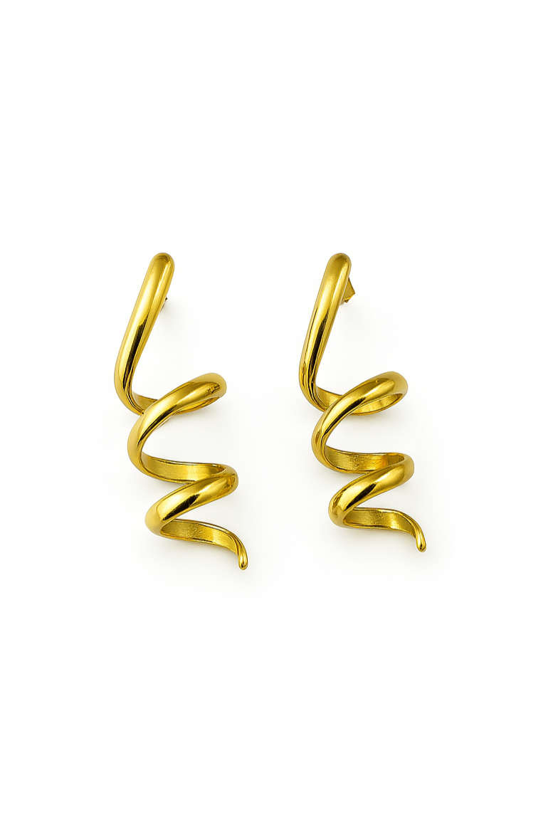 Brincos Espiral | Dourado | Aço Inoxidável