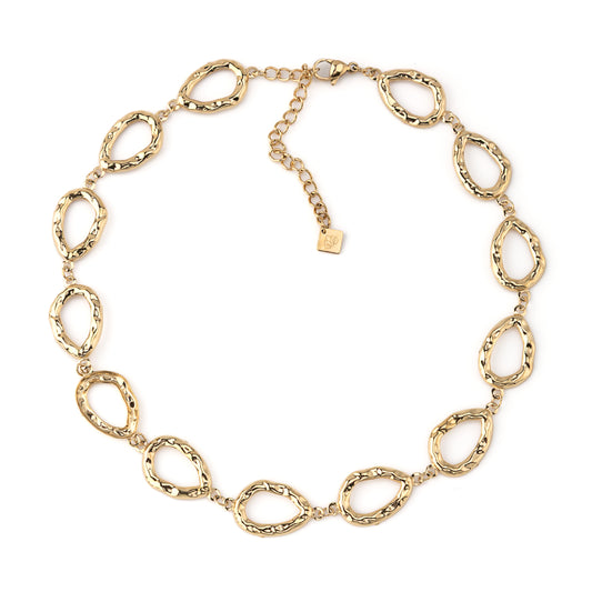 Colar Elos Trabalhados Dourado ou Prateado