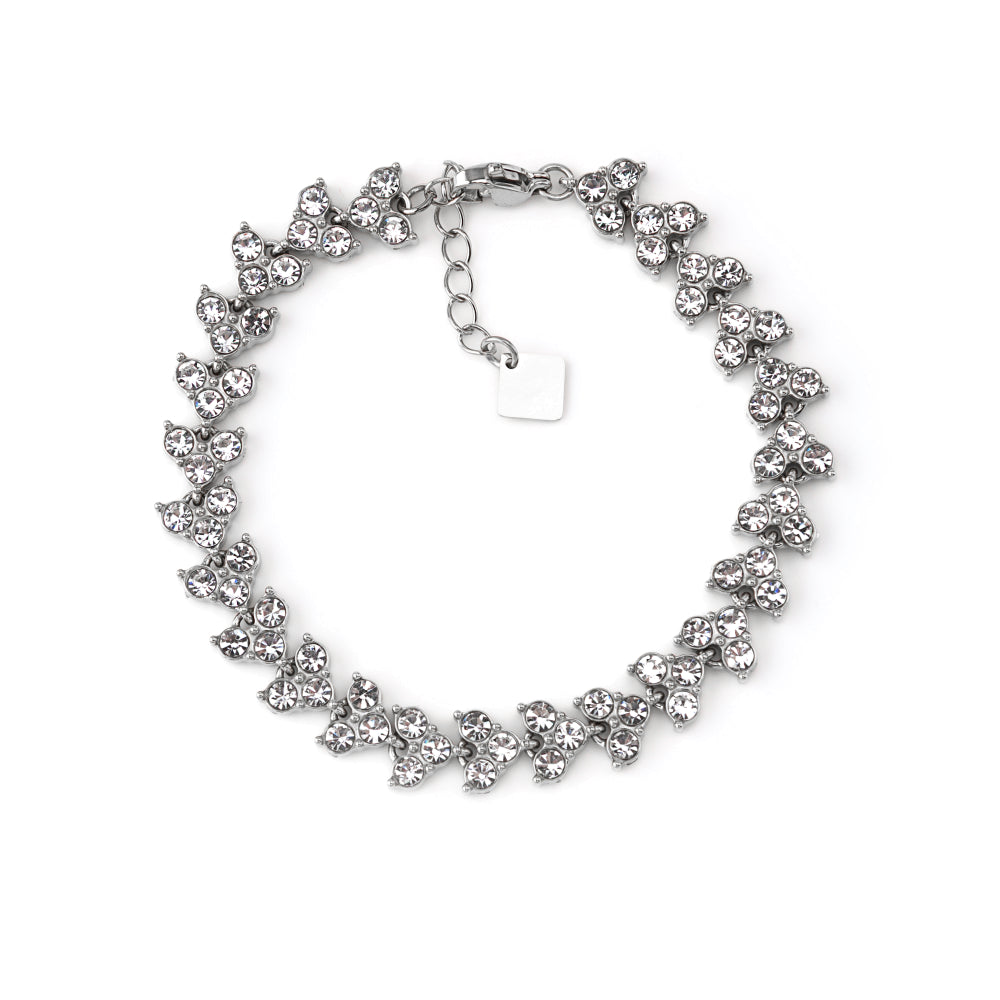 Pulseira Flores Brilhantes Dourado ou Prateado