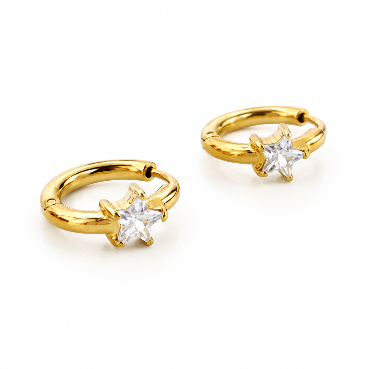 Brincos Estrela Brilhante Dourado