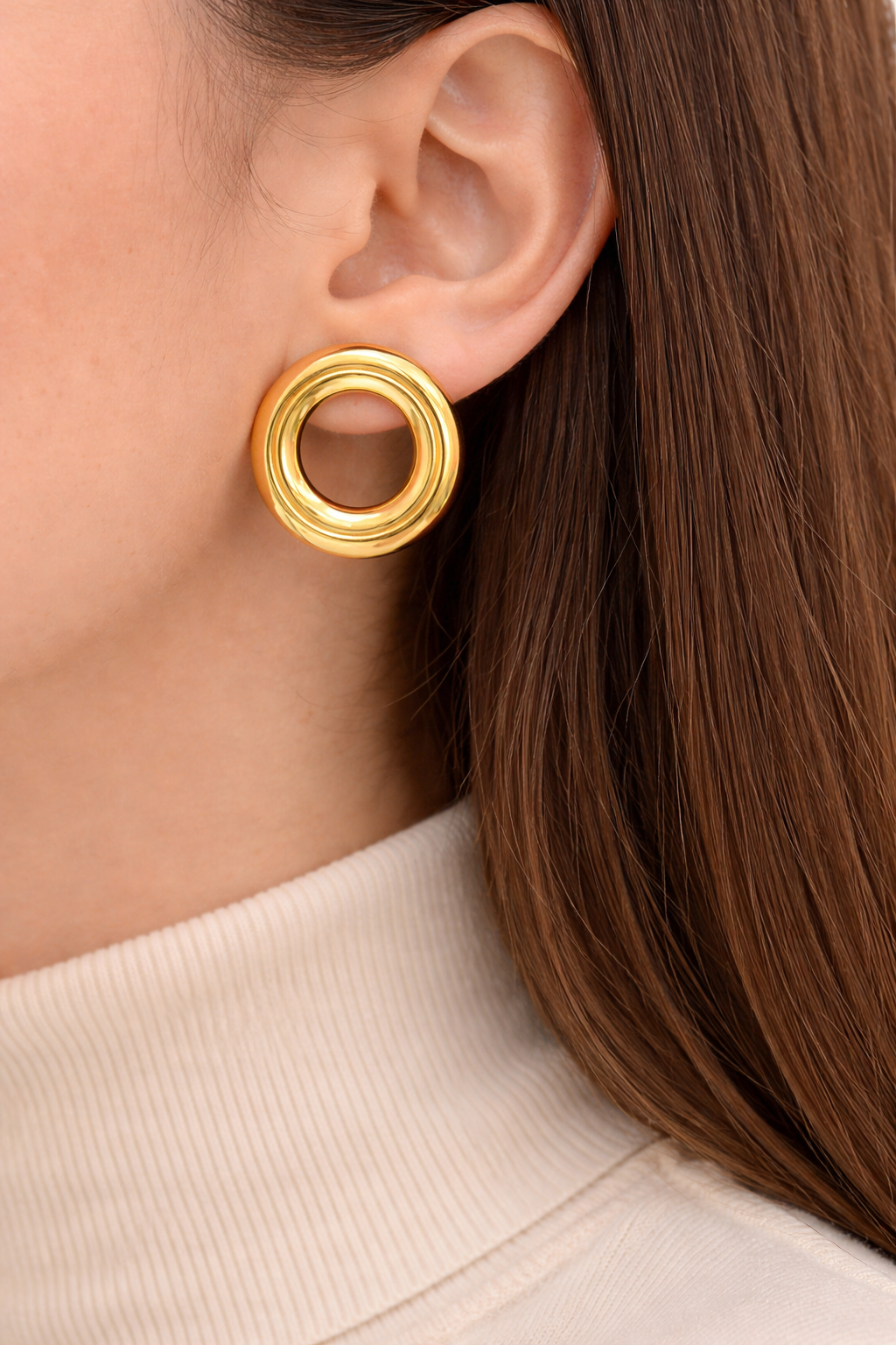 Pendientes circulares de oro