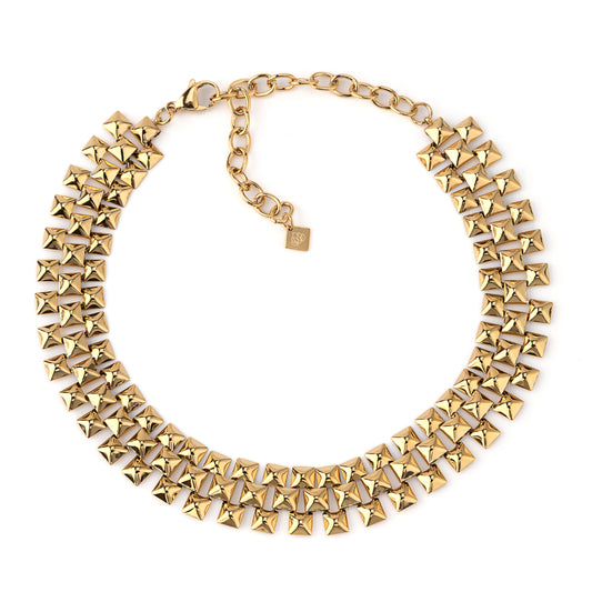 Colar Quadrados Dourado ou Prateado