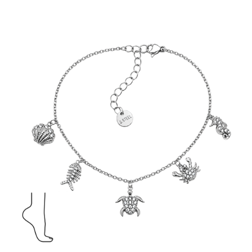 Pulseira de Pé Tartarugas Dourado ou Prateado
