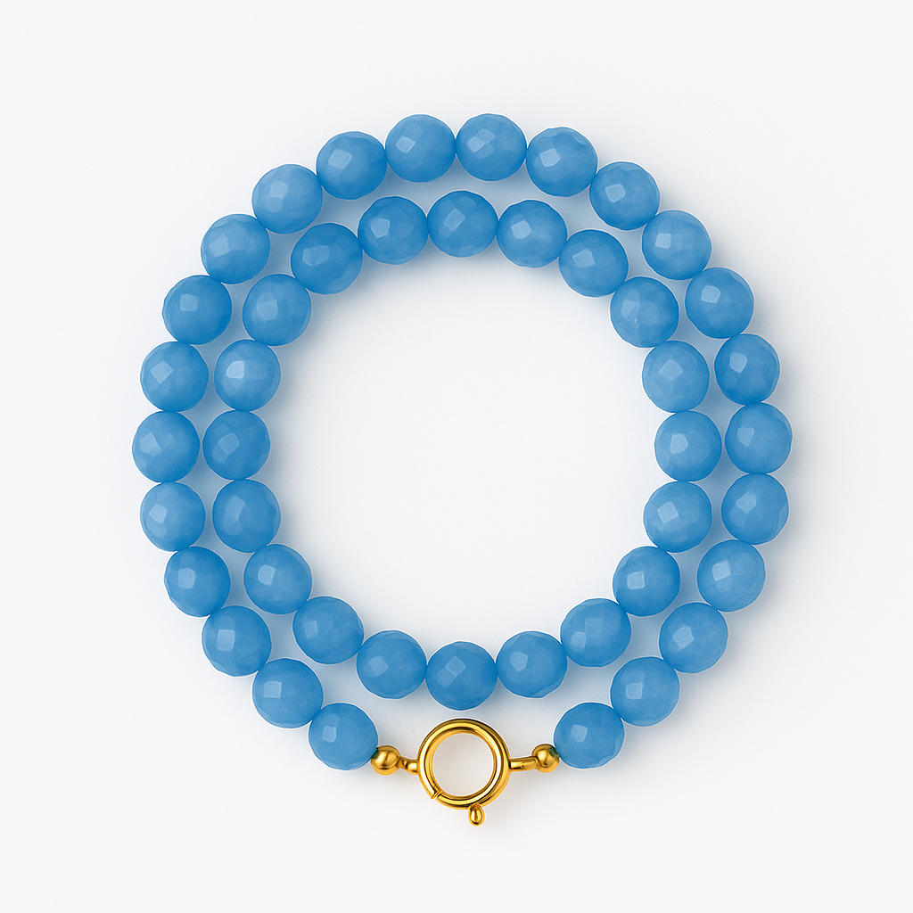 Colar Bubbles | Verde, Azul ou Amarelo e Dourado | Aço Inoxidável e Pedra
