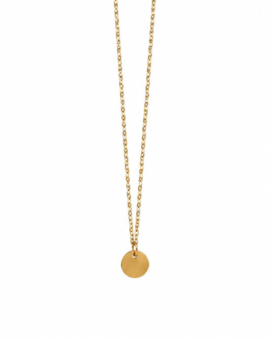 Colar em Aço com Gravação a Laser Círculo Mini Dourado ou Prateado