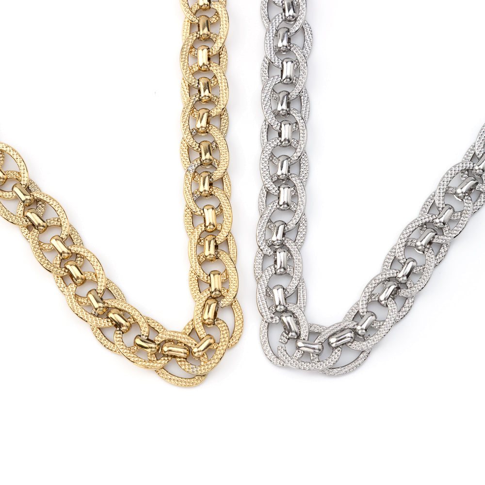 Colar Corrente Cheia Dourado ou Prateado